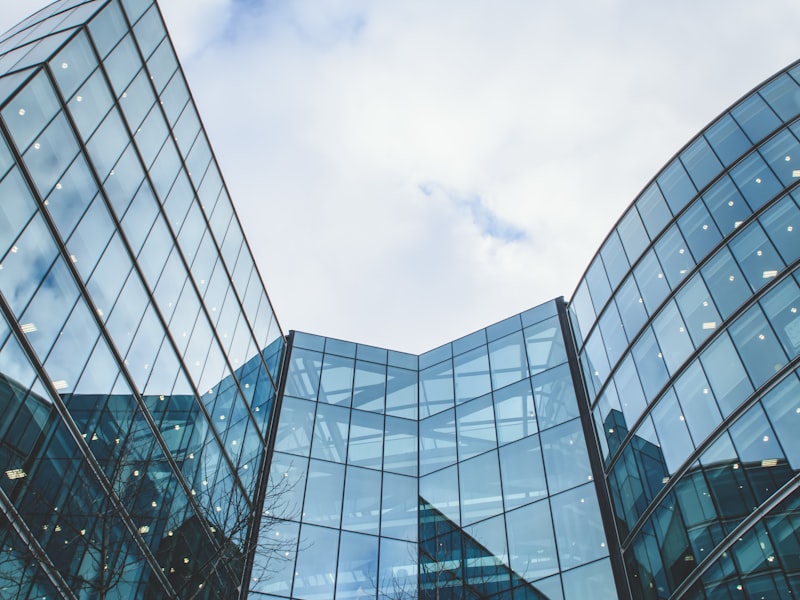 Aerial view of commercial office campus